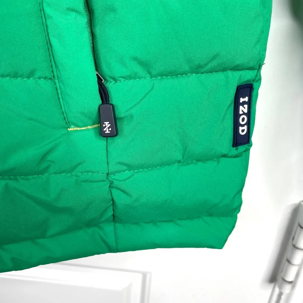 IZOD Mock Neck Quilted Puffer Jacket NEW Size XL Green